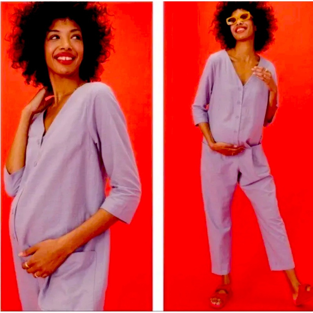 Hatch Lavender Maternity Jumpsuit